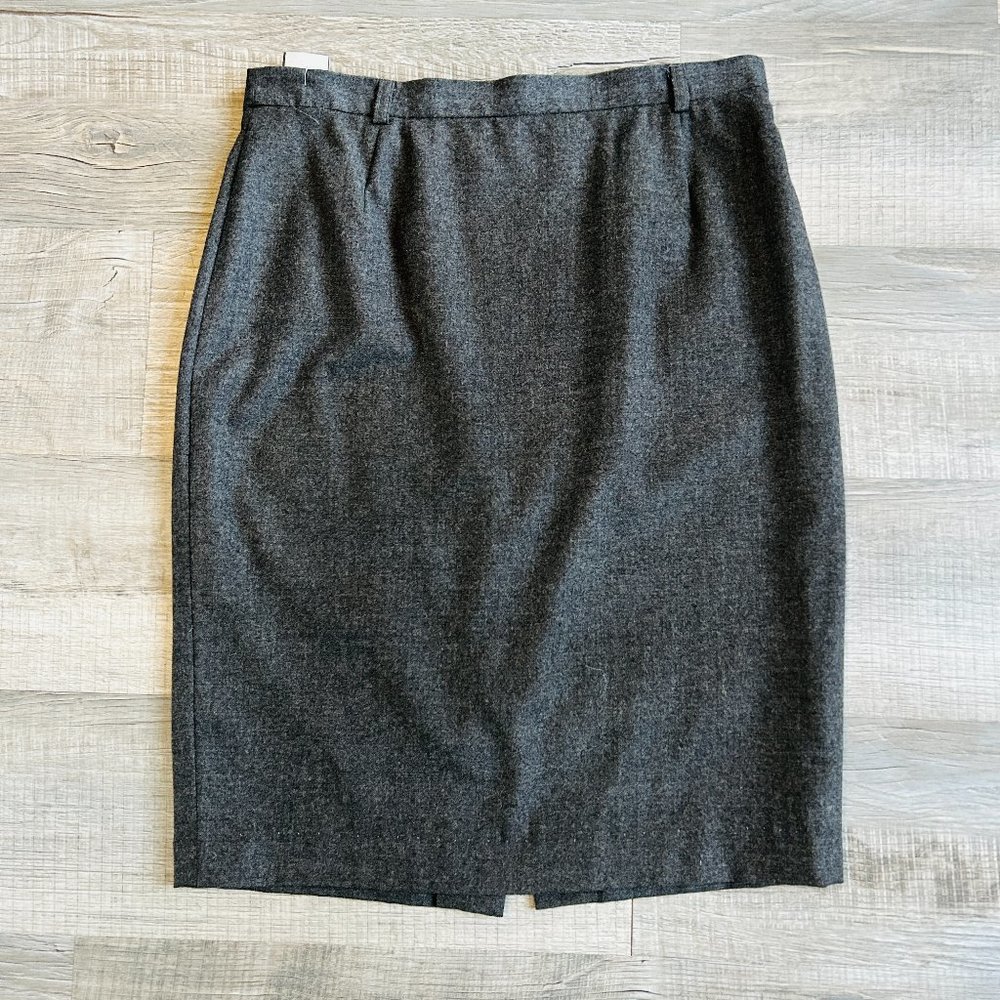 Vintage 80s Escada by Margaretha Ley Grey Pure Wool Pencil Skirt (size 4)